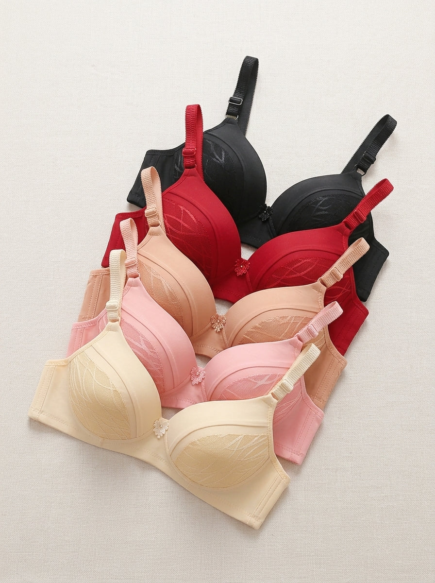 Leaf-Pattern Padded Bra | Everyday Comfort Support