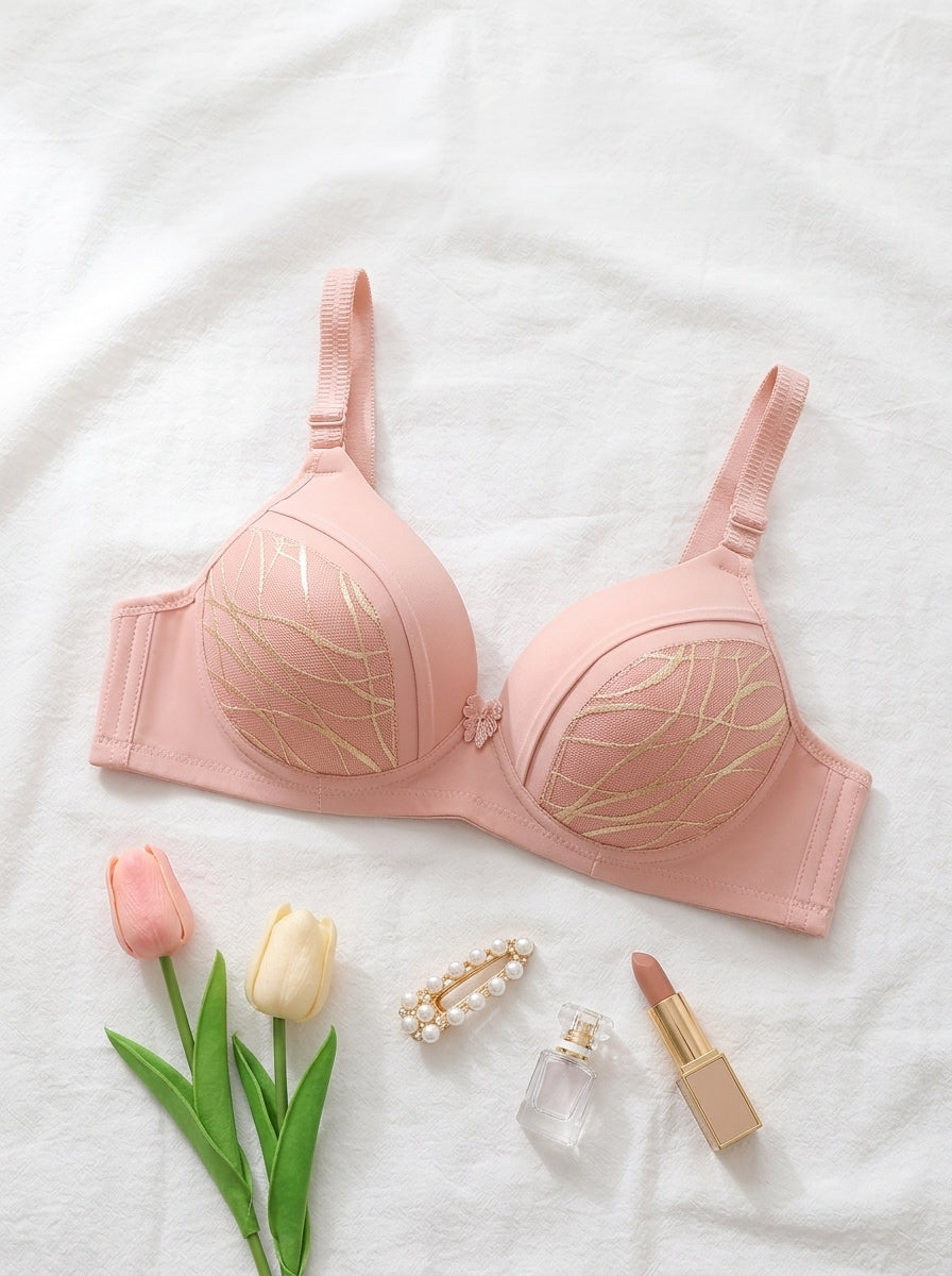 Leaf-Pattern Padded Bra | Everyday Comfort Support