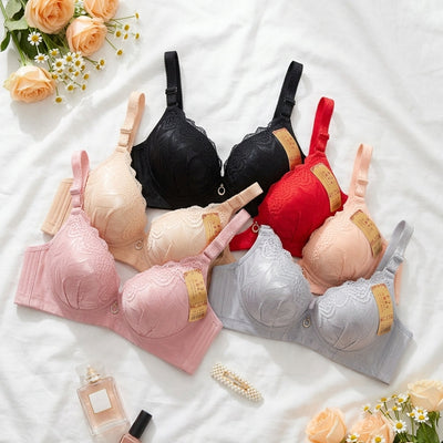 Floral Lace Printed Padded Bra | Adjustable Straps & Support