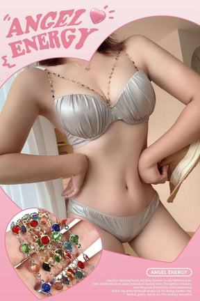 Fancy Beads Strap Bra set(Removable straps)
