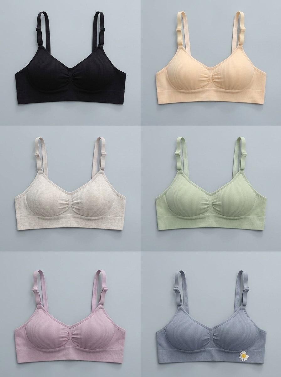 Ribbed Seamless Bralette | Wireless Comfort Bra