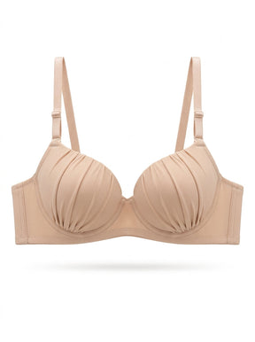 Satin Ruched Padded Bra & Panty Set | Smooth Daily Lift