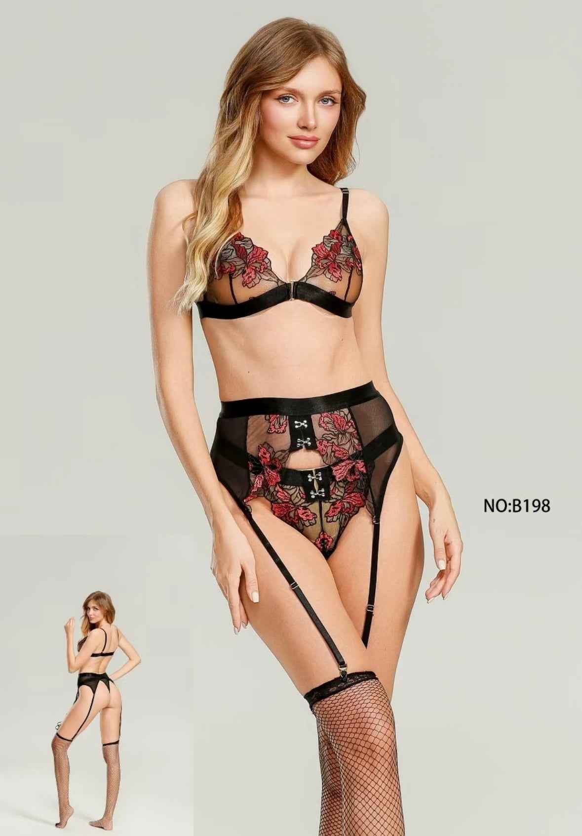 Embroidered Sexy Net Cosplay with Leg stocking