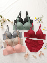 Floral Lace Scallop Edge Bra & Panty Set | Romantic Lingerie Set