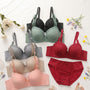 Floral Lace Scallop Edge Bra & Panty Set | Romantic Lingerie Set