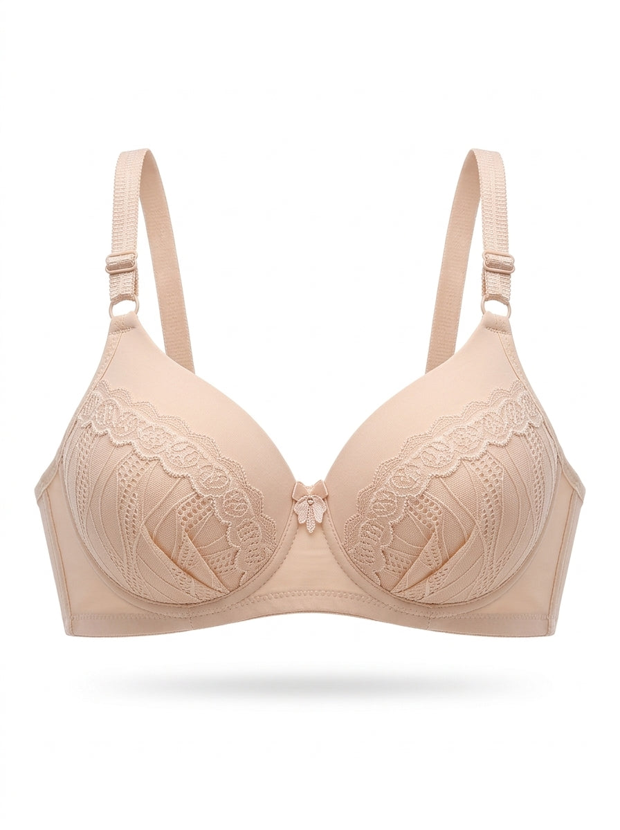 Lace Trim Padded Push-Up Bra | Elegant Everyday Bra