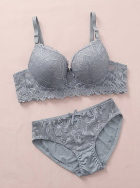Floral Lace Bra & Panty Set | Matching Lingerie Set