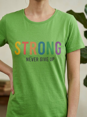 Women’s Green Motivational Nightwear Set | Longline T-Shirt & Charcoal Pants (2 Piece)