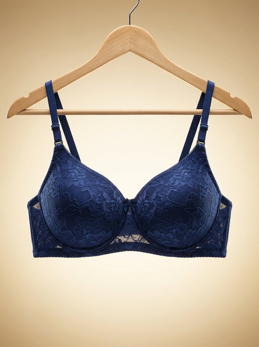Floral Lace Full Coverage Bra | Soft Daily Comfort