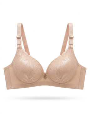 Floral Lace Printed Padded Bra | Adjustable Straps & Support