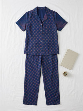 Navy Printed Night Suit for Women | 2PC Pajama Set