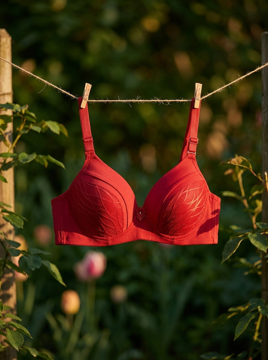 Leaf-Pattern Padded Bra | Everyday Comfort Support