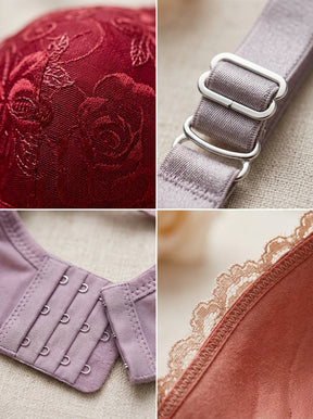 Floral Lace Print Padded Bra | Soft Support & Adjustable Straps